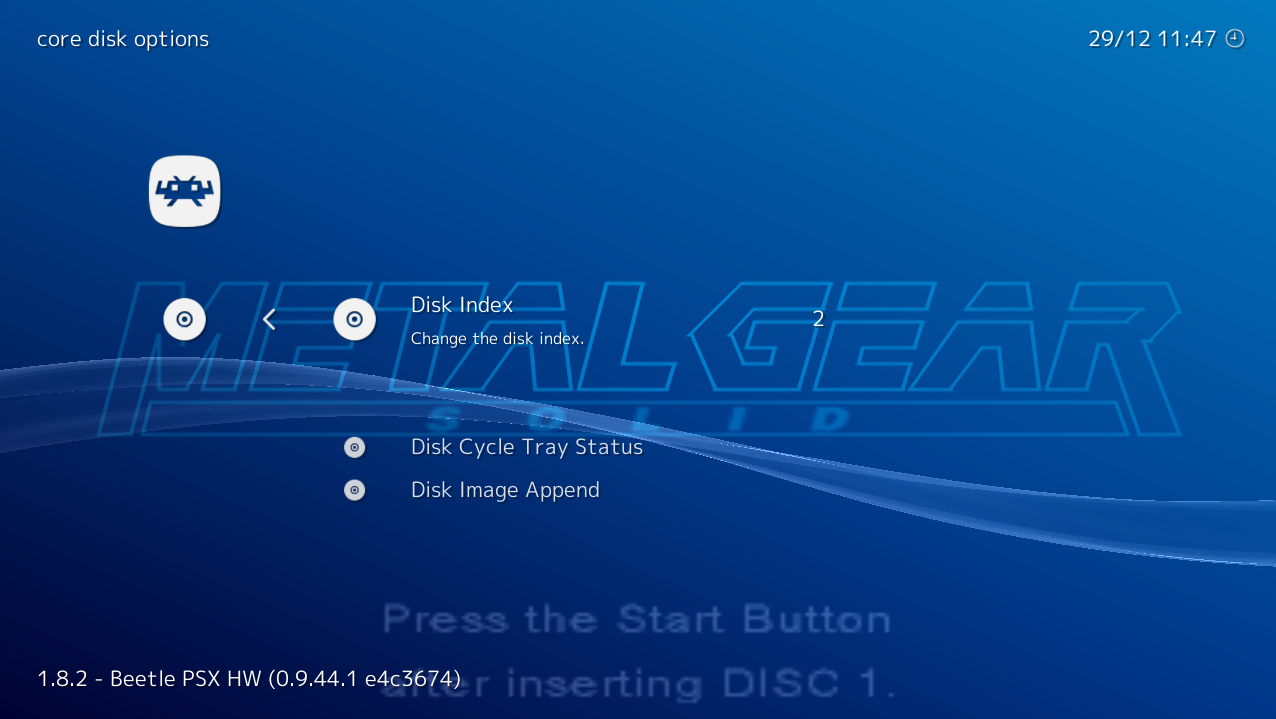 Retroarch disk options